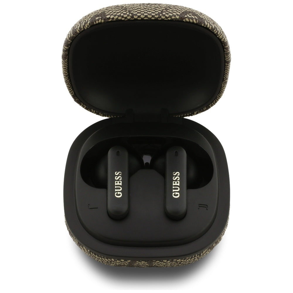 Handsfree Bluetooth Guess 4G Classic Metal Logo, TWS, Brązowy