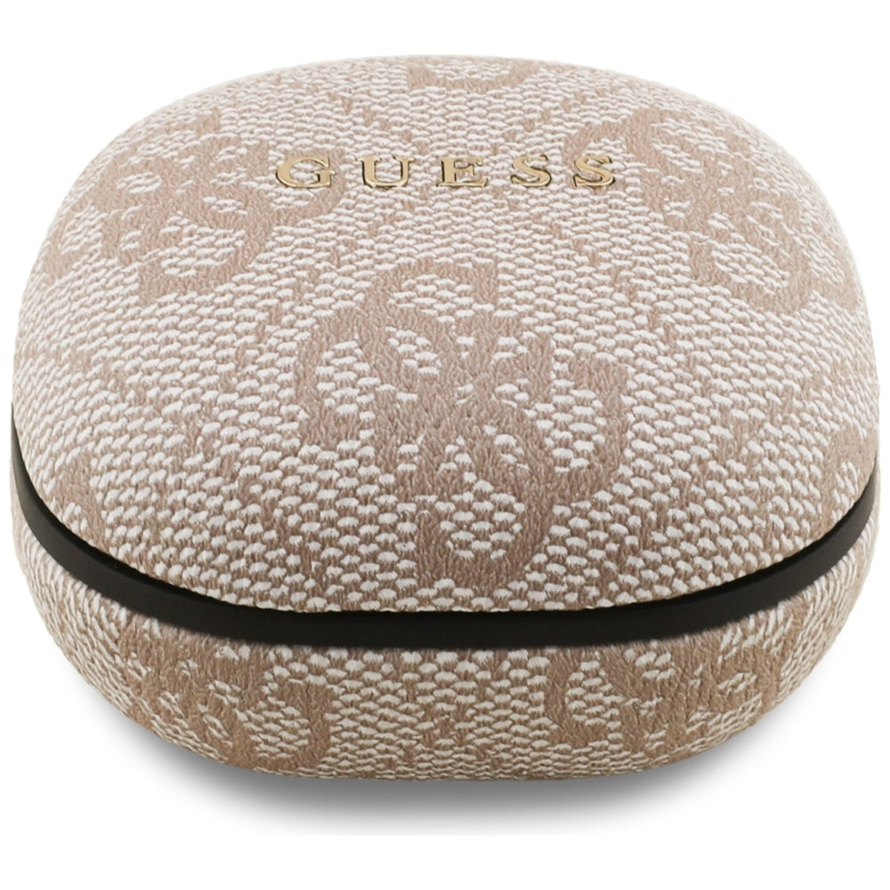 Bezprzewodowy zestaw słuchawkowy Bluetooth Guess 4G Classic Metal Logo, TWS, Różowy