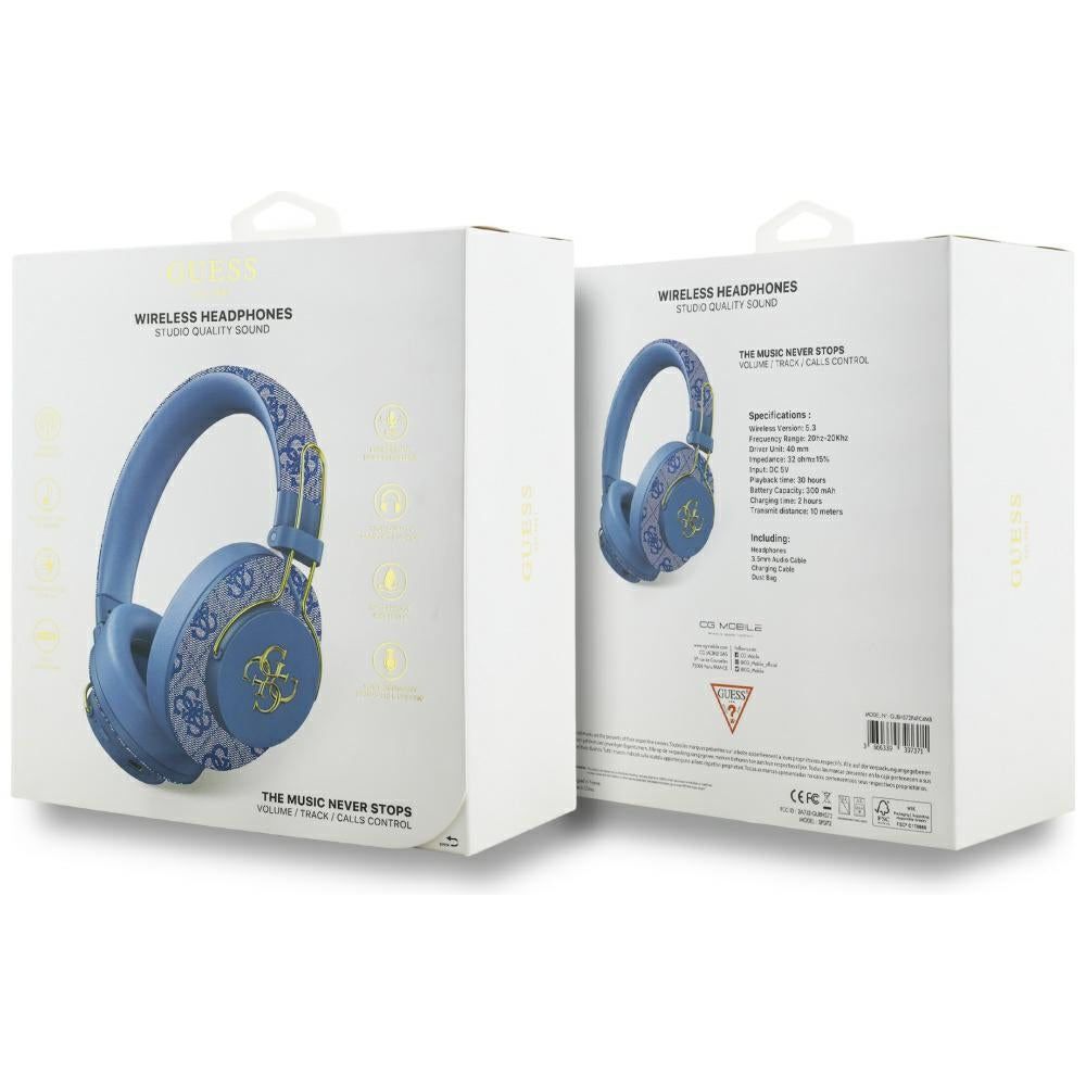 Handsfree Bluetooth Guess 4G Metal Logo, A2DP, Niebieski