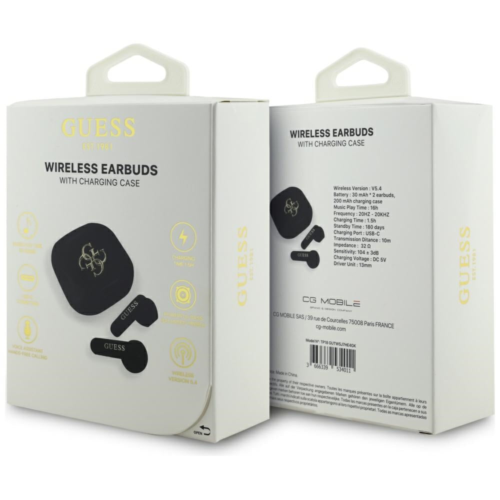 Handsfree Bluetooth Guess 4G Metal Logo, TWS, Biały
