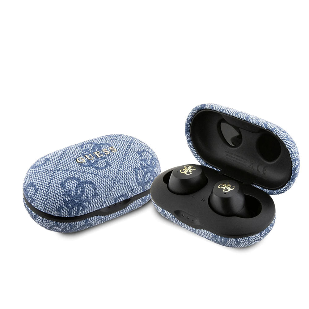 Handsfree Bluetooth Guess 4G Metal, TWS, Niebieski