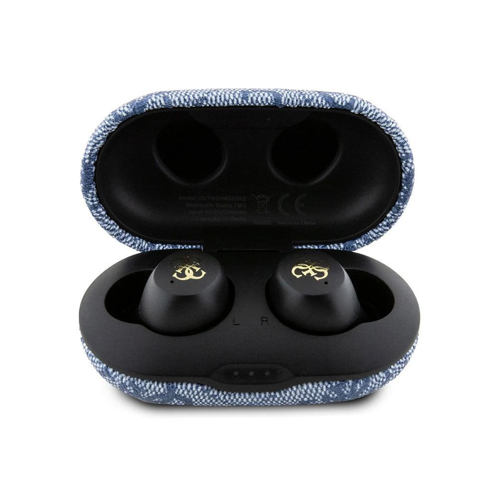 Handsfree Bluetooth Guess 4G Metal, TWS, Niebieski