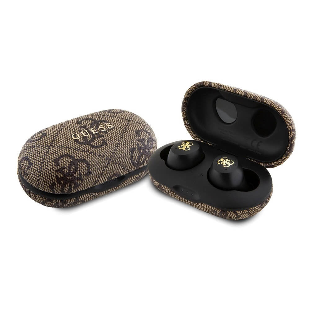Handsfree Bluetooth Guess 4G Metal, TWS, Brązowy