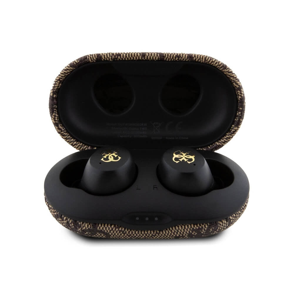 Handsfree Bluetooth Guess 4G Metal, TWS, Brązowy