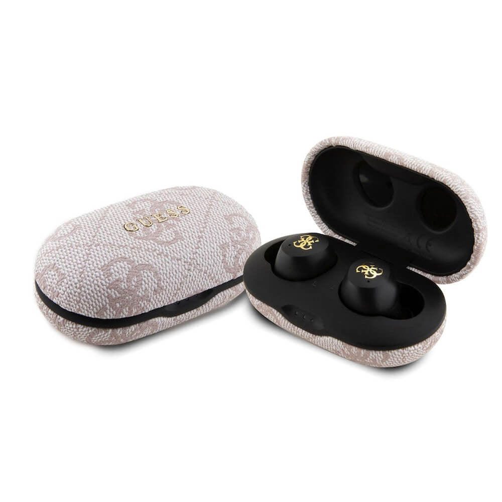 Bezprzewodowy zestaw słuchawkowy Bluetooth Guess 4G Metal, TWS, Różowy