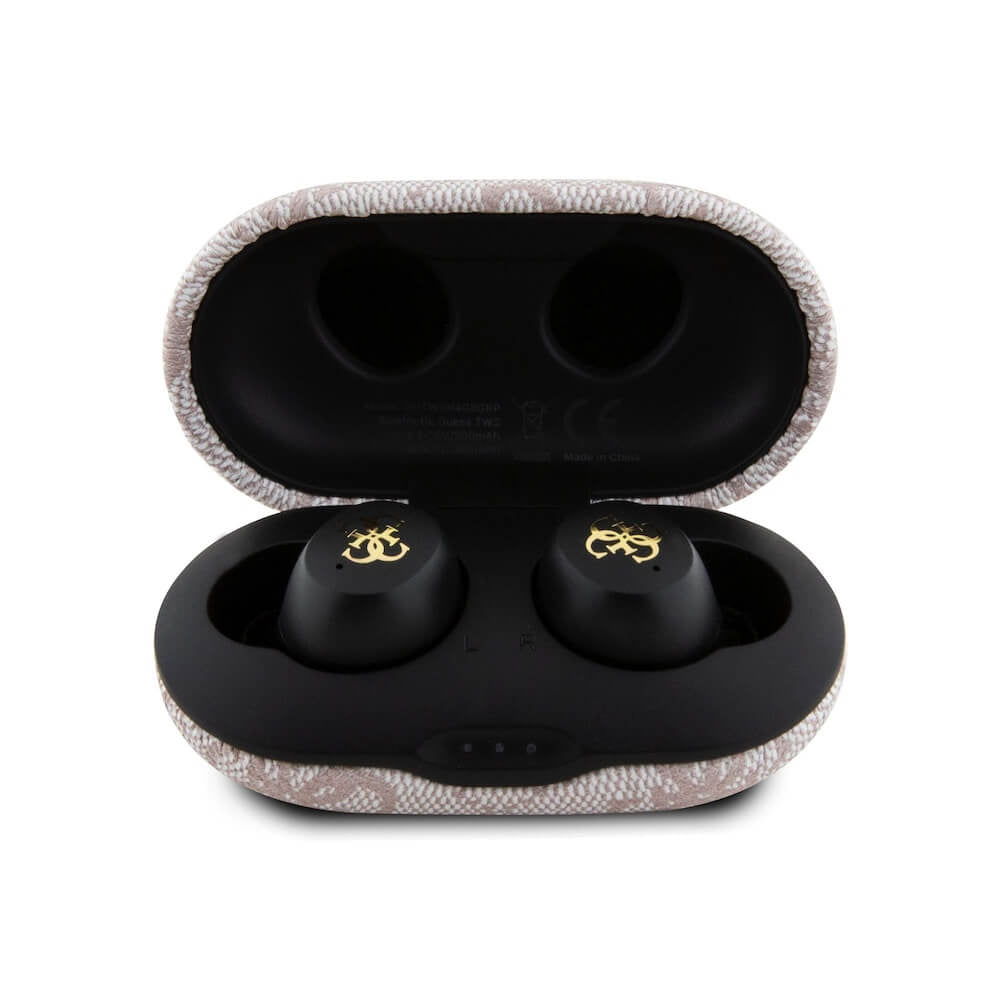 Bezprzewodowy zestaw słuchawkowy Bluetooth Guess 4G Metal, TWS, Różowy