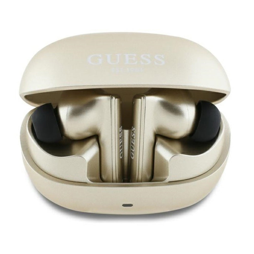 Handsfree Bluetooth Guess Capsule Printed Logo, TWS, ANC, Złoty