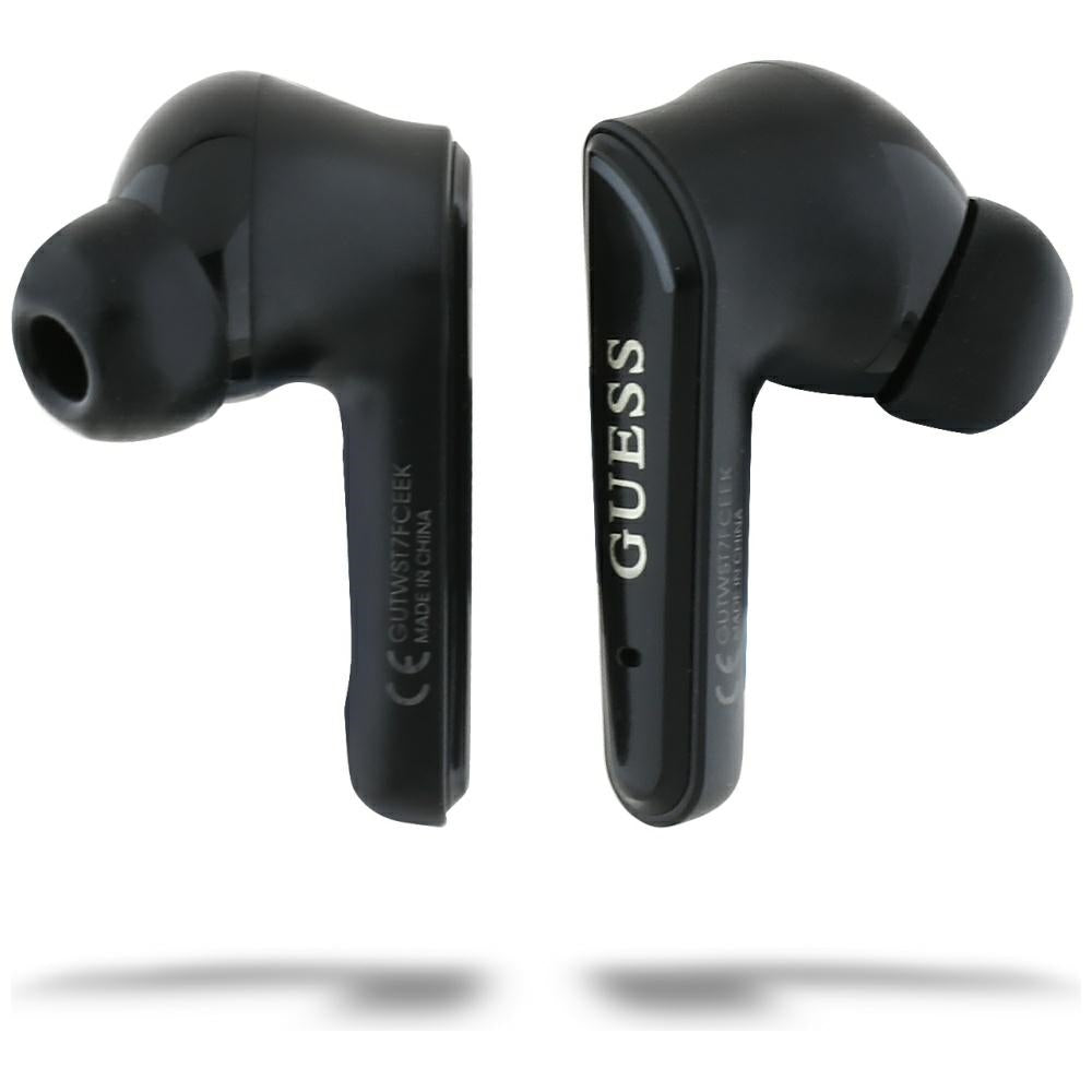 Handsfree Bluetooth Guess Flat Classic Logo Electroplated, TWS, Czarny