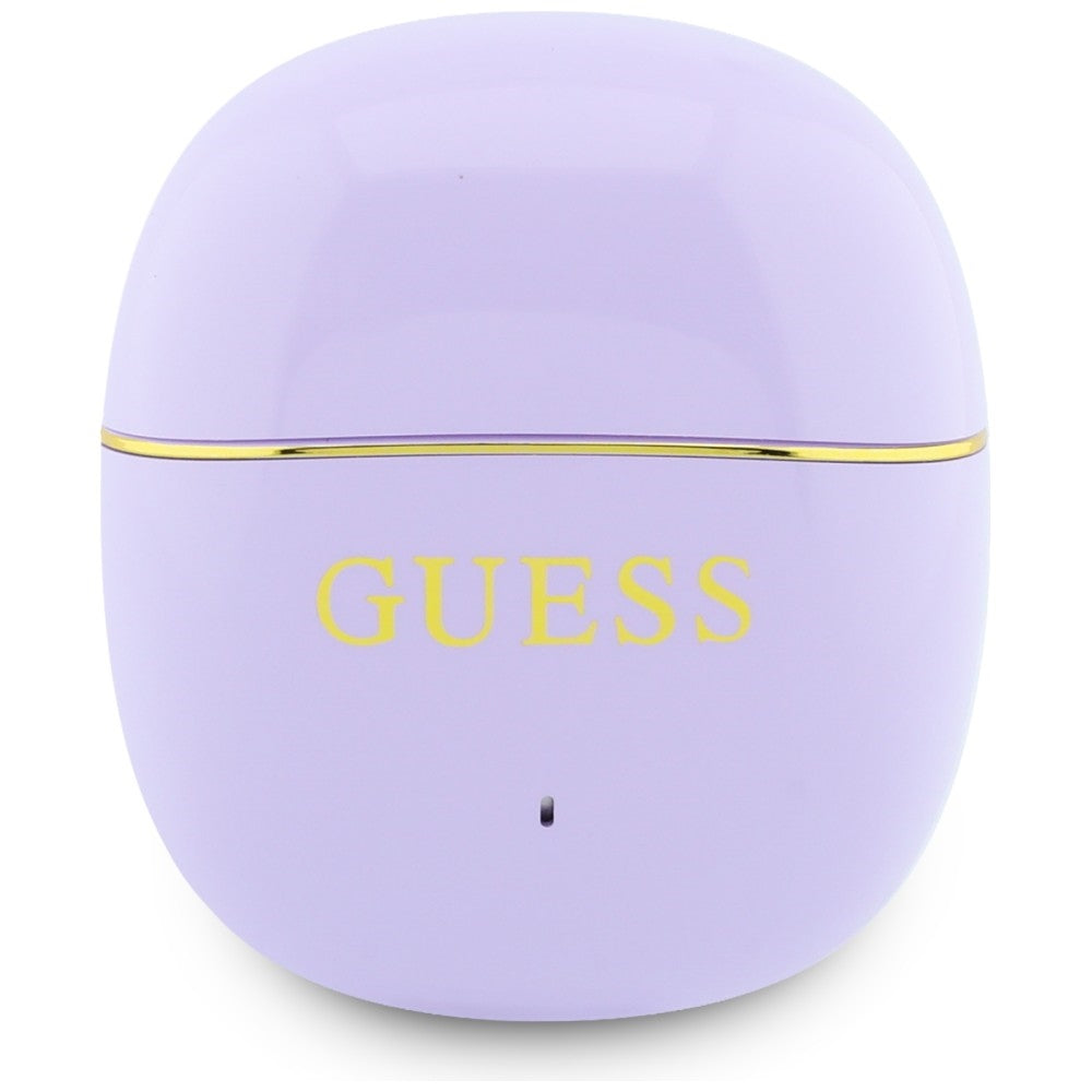 Zestaw słuchawkowy Bluetooth Guess Glossy Gold Line Classic, TWS, Fioletowy