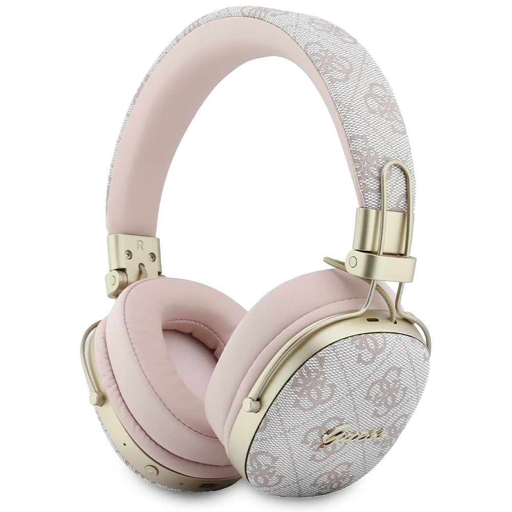 Zestaw słuchawkowy Bluetooth Guess Metal 4G Script Logo, A2DP, Różowy