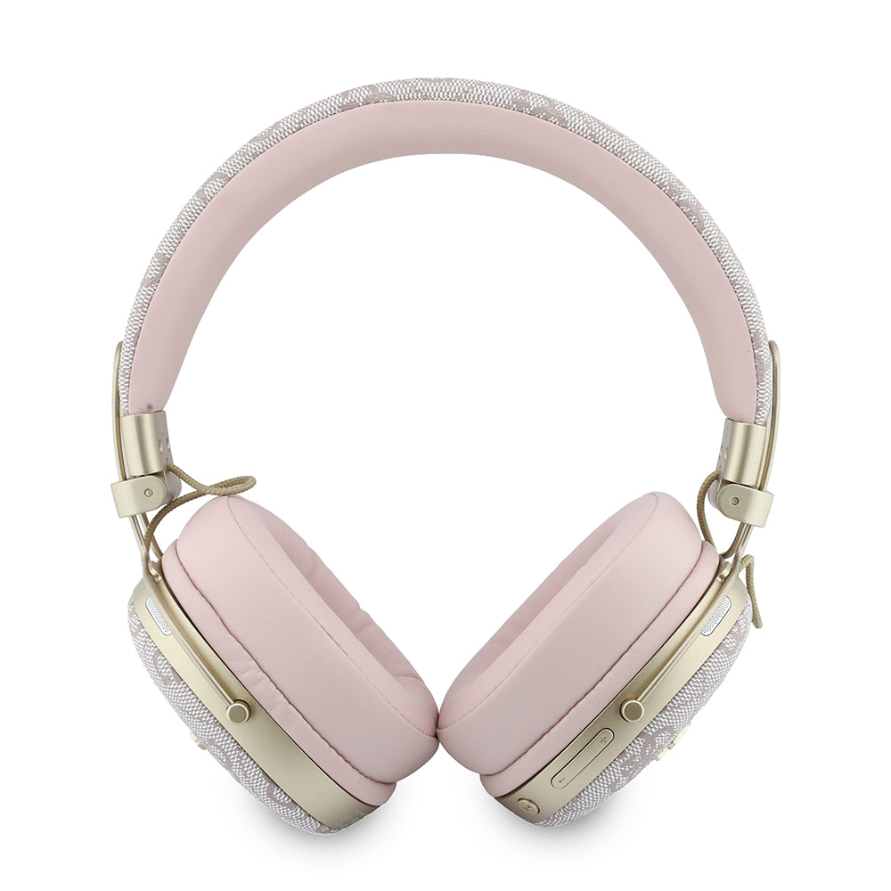 Zestaw słuchawkowy Bluetooth Guess Metal 4G Script Logo, A2DP, Różowy