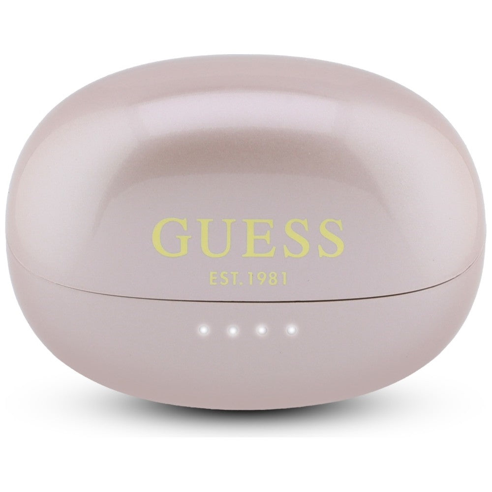 Handsfree Bluetooth Guess Metalic Finish Electropated Parts Classic, TWS, Różowy