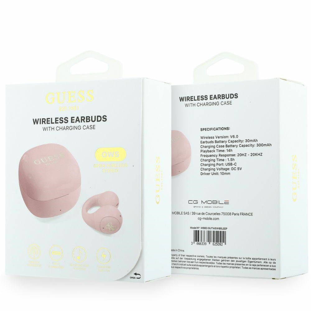 Handsfree Bluetooth Guess Mini Classic, TWS, Różowy