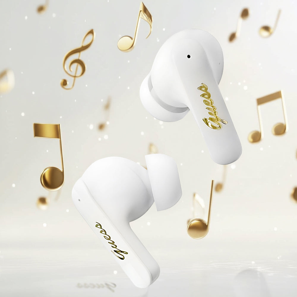 Handsfree Bluetooth Guess Script Metal Logo, TWS, Biały