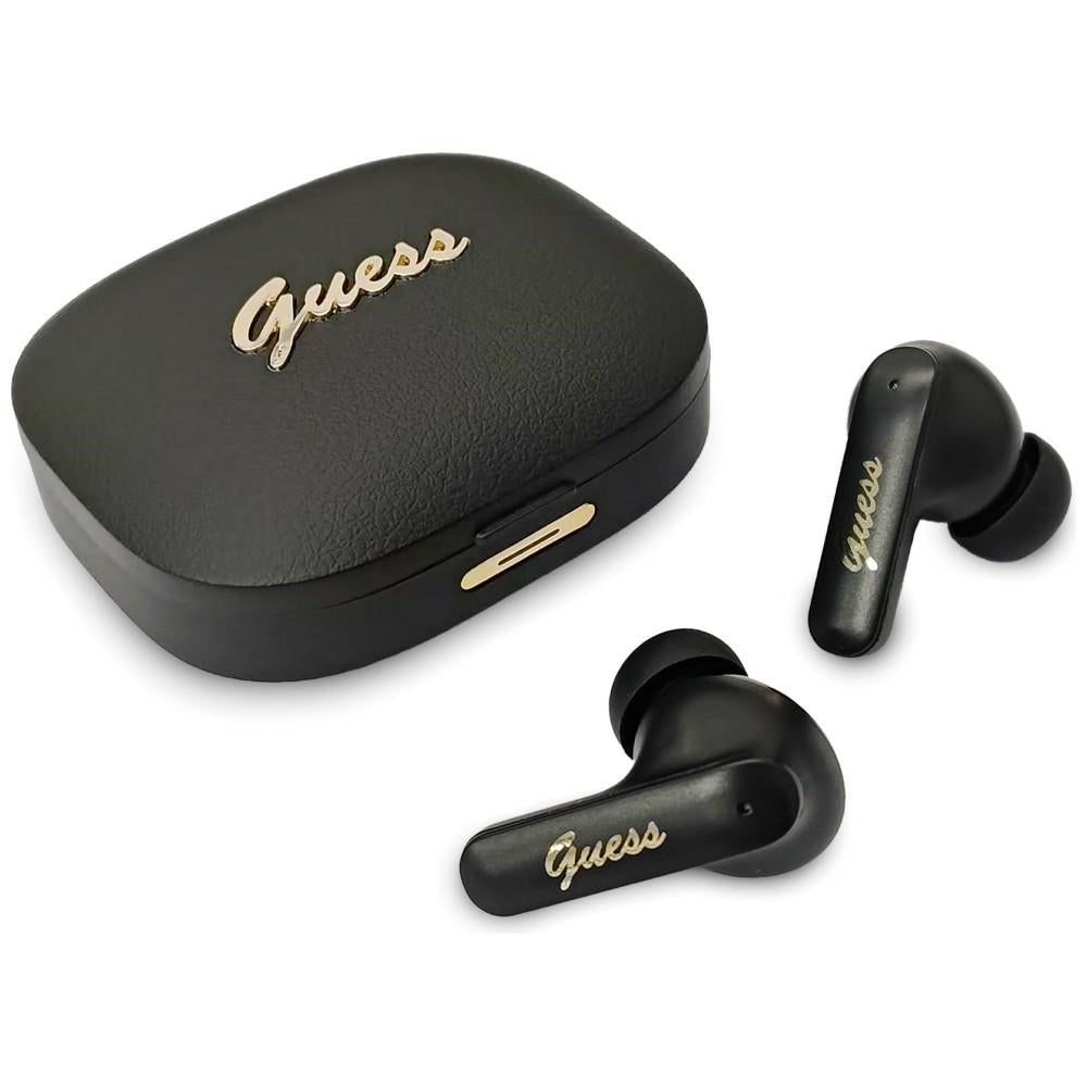 Handsfree Bluetooth Guess Script Metal Logo, TWS, Czarny