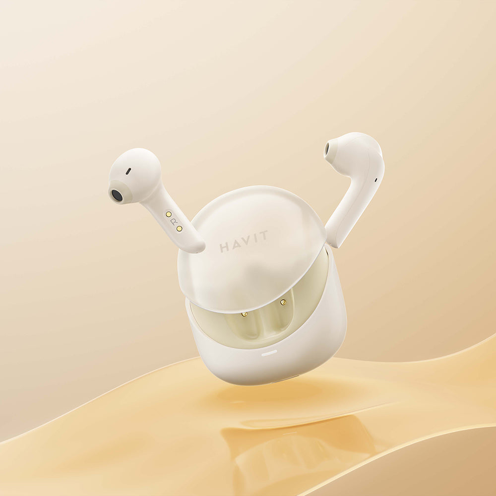 Handsfree Bluetooth HAVIT Modern Buds TW974, TWS, Beżowy