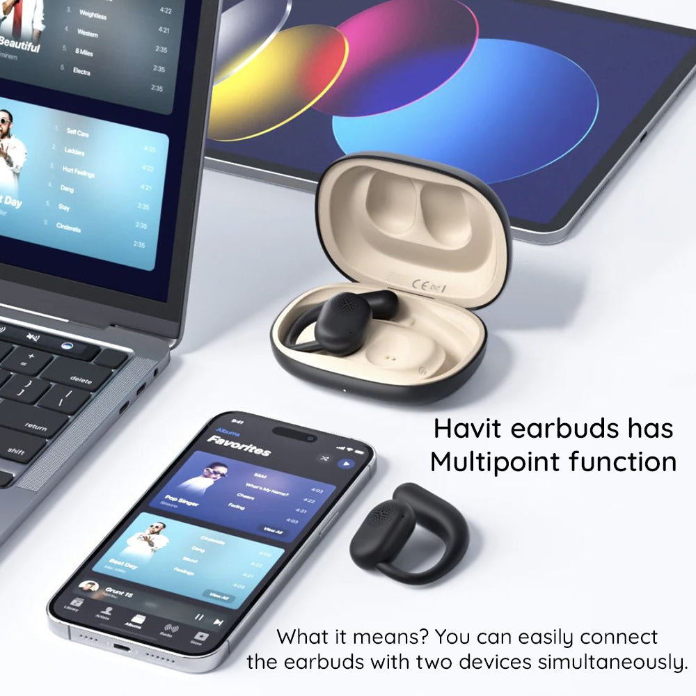 Handsfree Bluetooth HAVIT OWS914, TWS, Beżowy