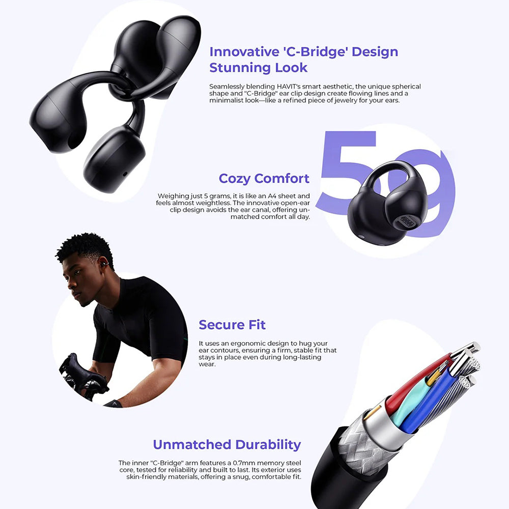 Handsfree Bluetooth HAVIT OWS916, TWS, Szary