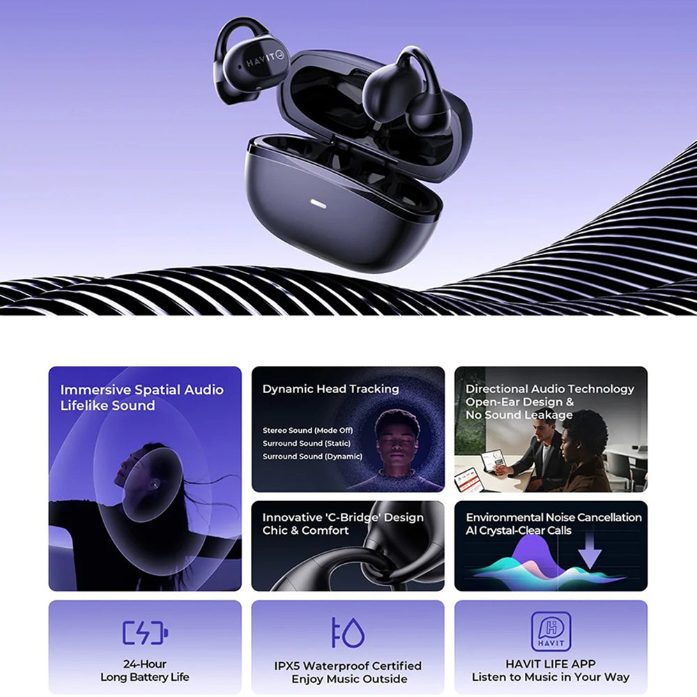 Handsfree Bluetooth HAVIT OWS916, TWS, Czarny