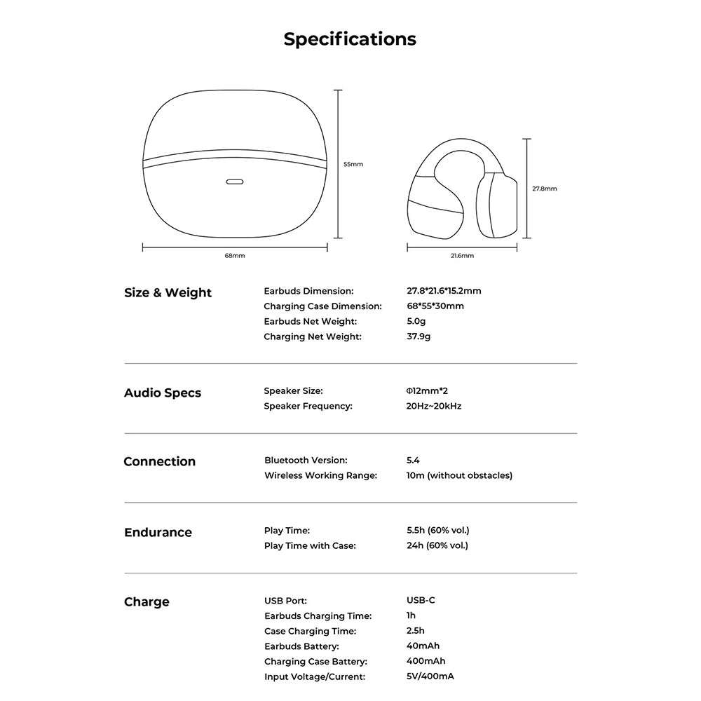 Handsfree Bluetooth HAVIT OWS916, TWS, Czarny