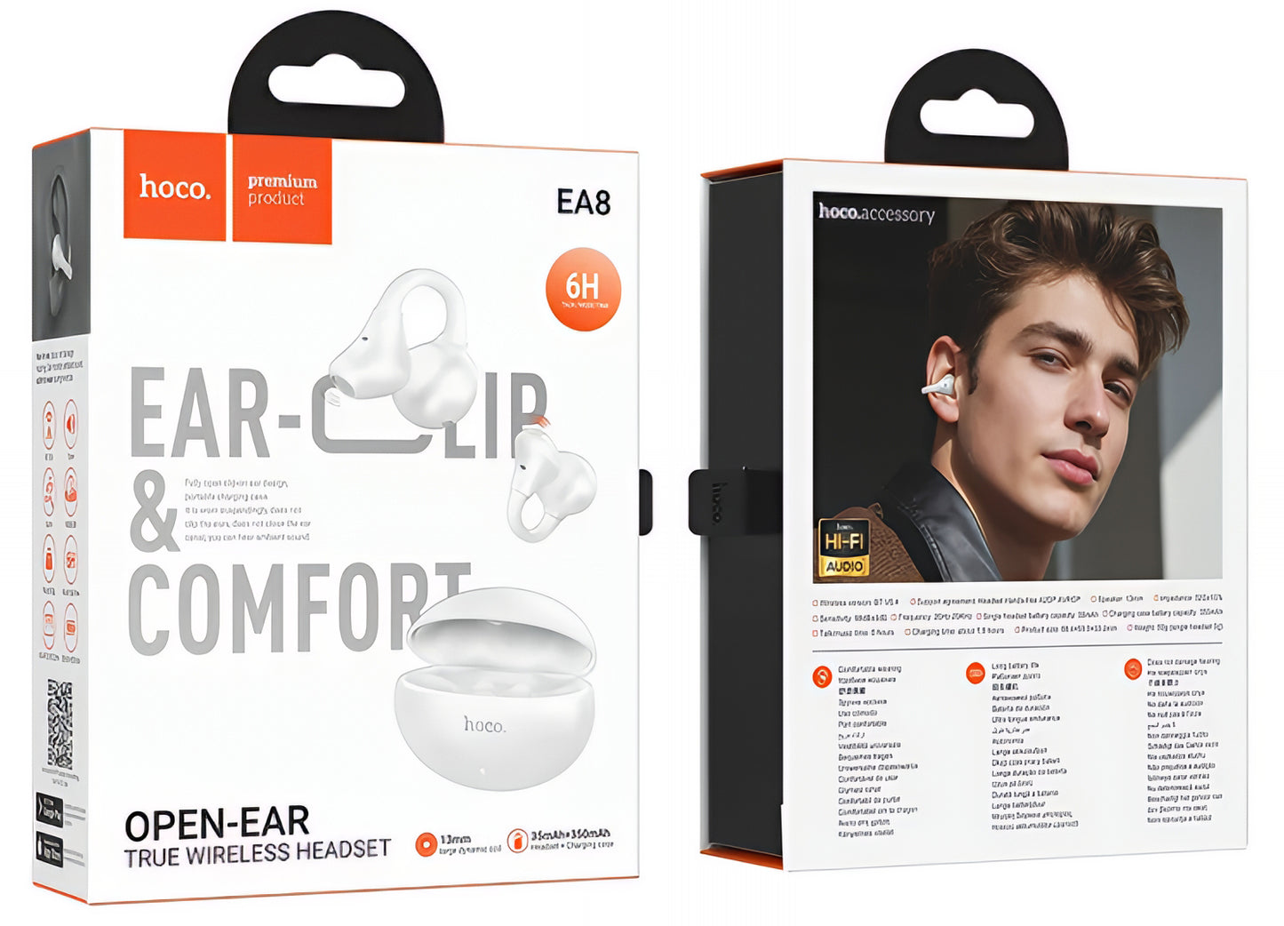 Handsfree Bluetooth HOCO EA8, TWS, Biały