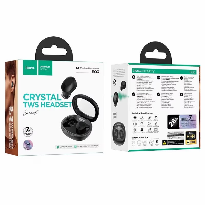 Słuchawki Bluetooth HOCO EQ3, TWS, Czarne