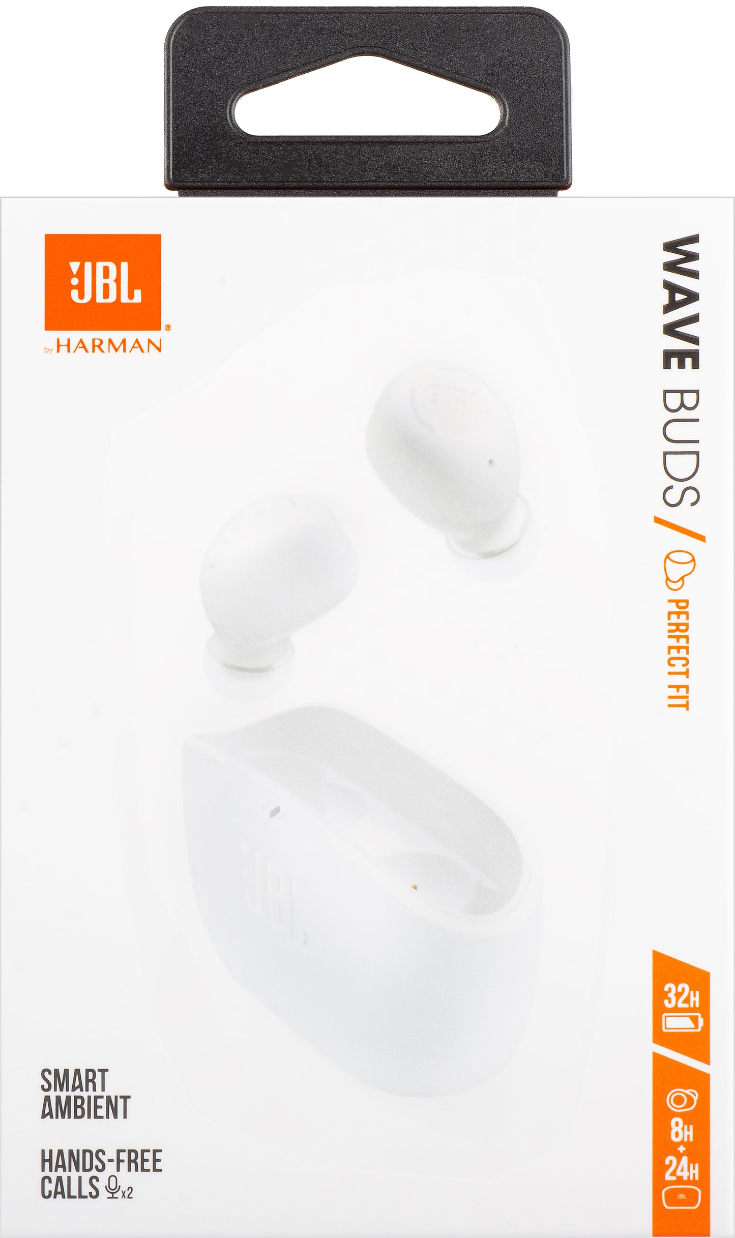 Zestaw głośnomówiący Bluetooth JBL Wave Buds, TWS, biały JBLWBUDSWHT