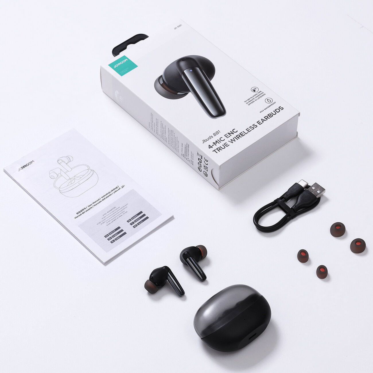 Zestaw słuchawkowy Bluetooth Joyroom JR-BB1, TWS, Czarny
