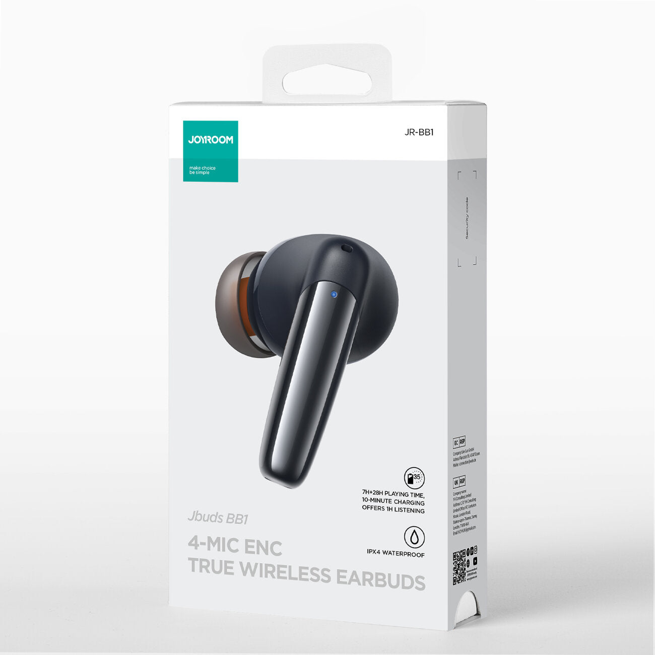 Zestaw słuchawkowy Bluetooth Joyroom JR-BB1, TWS, Czarny