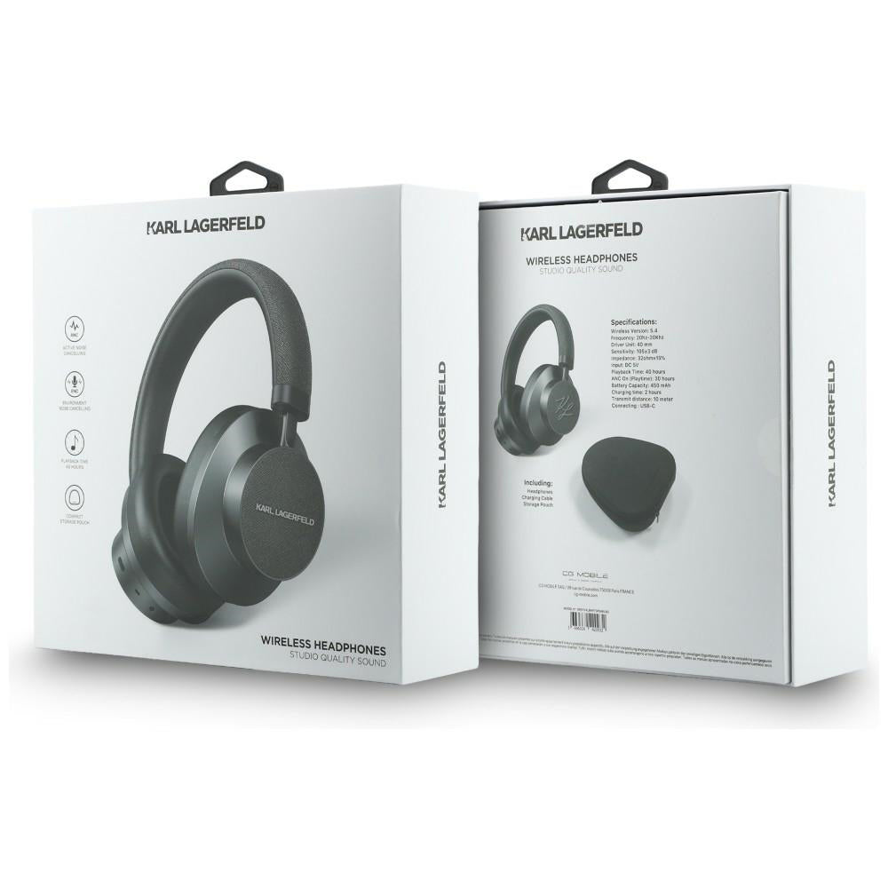 Handsfree Bluetooth Karl Lagerfeld Saffiano Elongated, A2DP, ANC, Szary