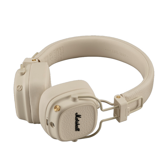Zestaw słuchawkowy Bluetooth Marshall Major V, A2DP, Kremowy, Ponownie zapakowany