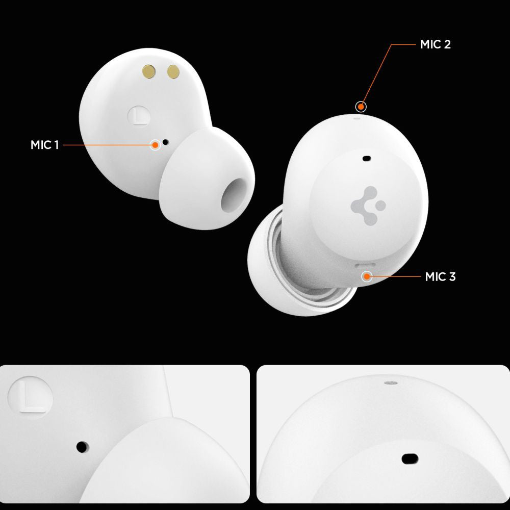 Handsfree Bluetooth Spigen SA2401, TWS, ANC, Biały ASD07963
