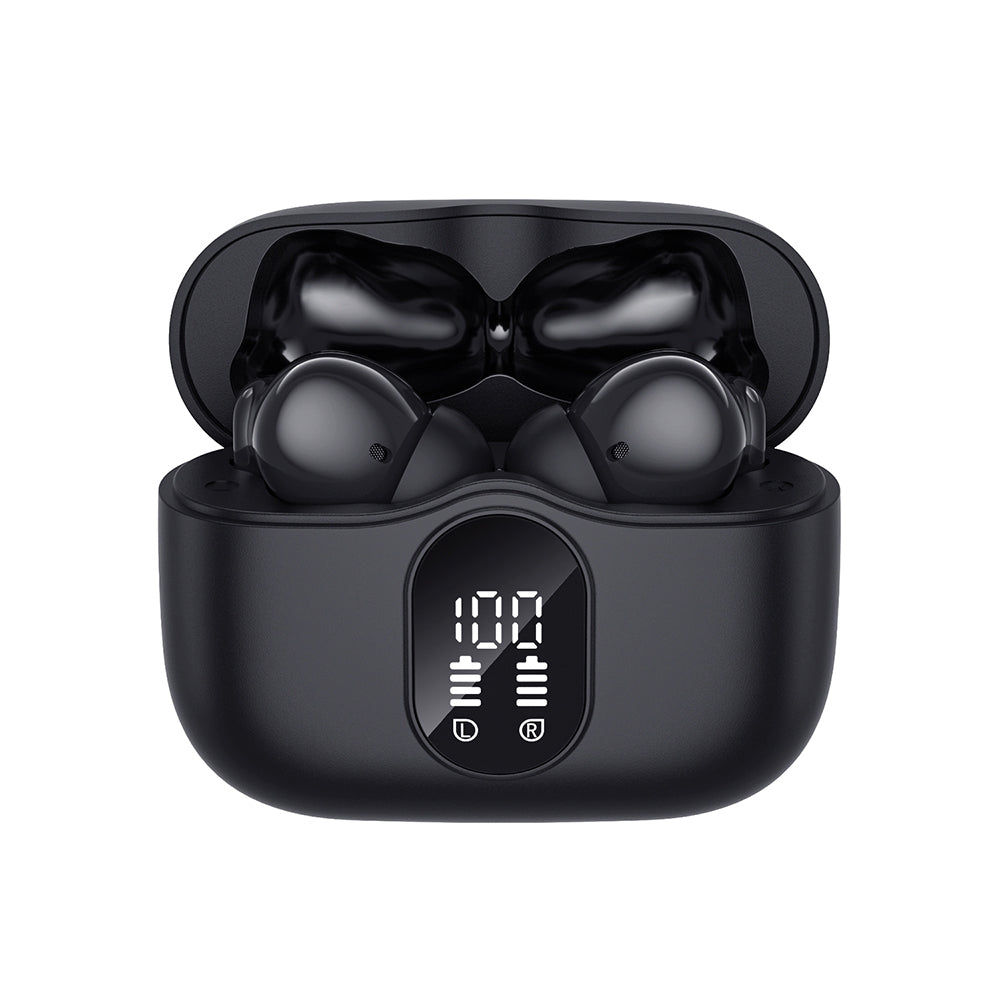 Bezprzewodowy zestaw słuchawkowy Bluetooth Techsuit CW3 WaveBeat 100, TWS, ANC, Czarny