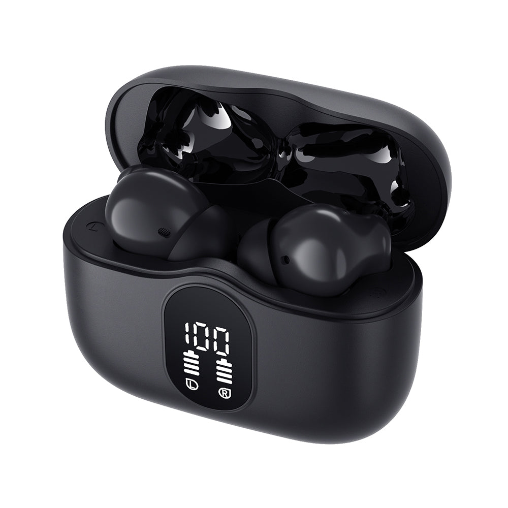 Bezprzewodowy zestaw słuchawkowy Bluetooth Techsuit CW3 WaveBeat 100, TWS, ANC, Czarny