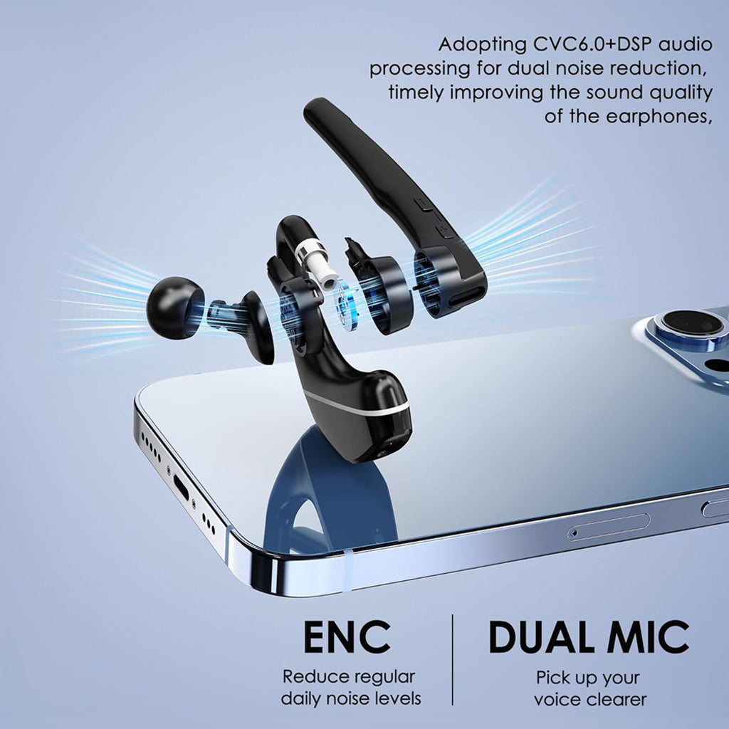 Słuchawka Call Center Bluetooth Techsuit Hearyo A6L, Czarna