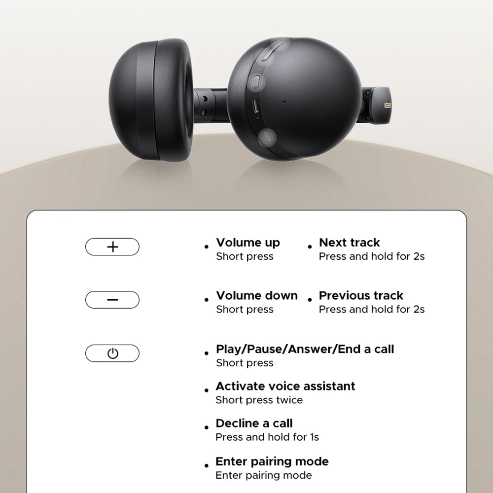 Handsfree Bluetooth UGREEN HiTune Max 2 HP205, MultiPoint, A2DP, ANC, Czarny