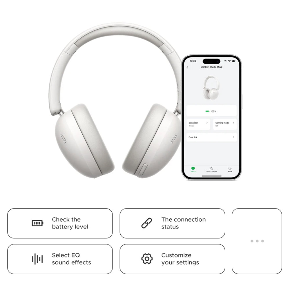 Handsfree Bluetooth UGREEN HiTune Max 2 HP205, MultiPoint, A2DP, ANC, Czarny