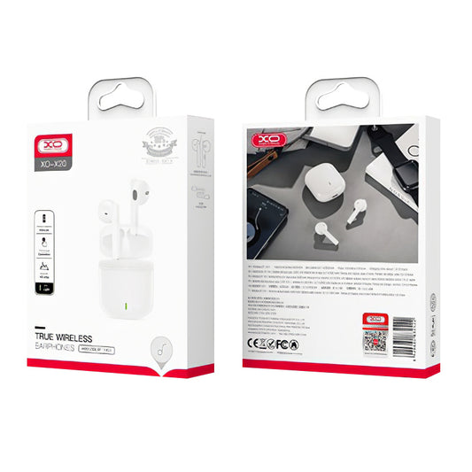 Zestaw głośnomówiący Bluetooth XO Design X20, TWS, biały