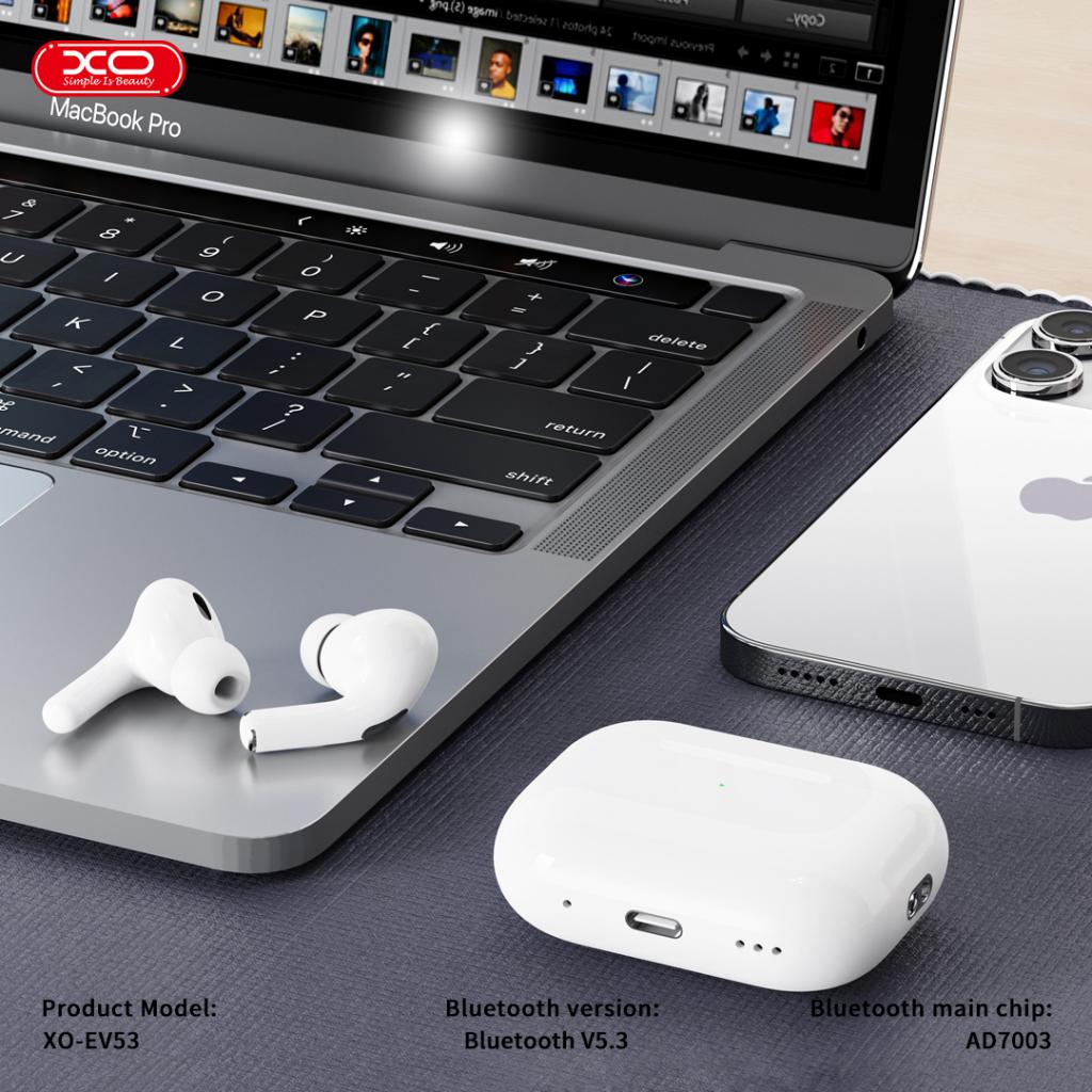 Bluetooth Handsfree XO Design EV53, TWS, ANC, White