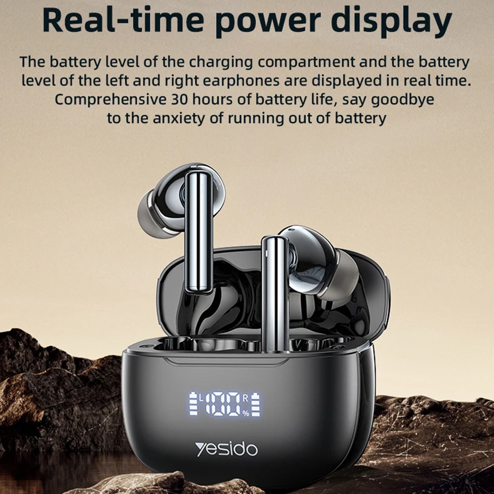 Handsfree Bluetooth Yesido TWS23, TWS, ANC, Czarny