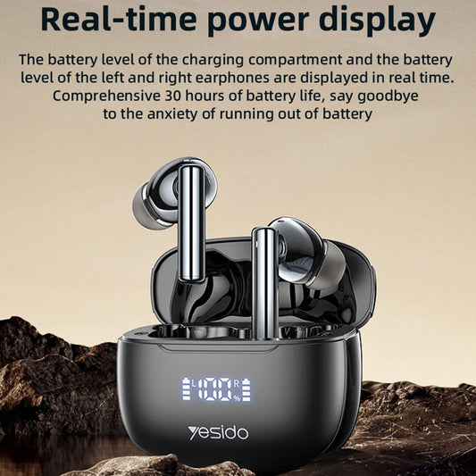 Handsfree Bluetooth Yesido TWS23, TWS, ANC, Czarny
