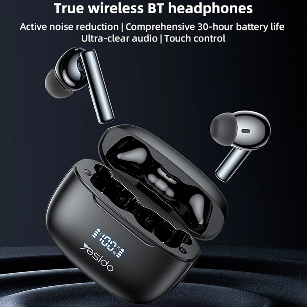 Handsfree Bluetooth Yesido TWS23, TWS, ANC, Czarny