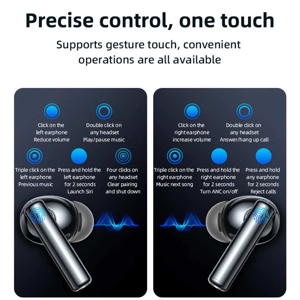 Handsfree Bluetooth Yesido TWS23, TWS, ANC, Czarny