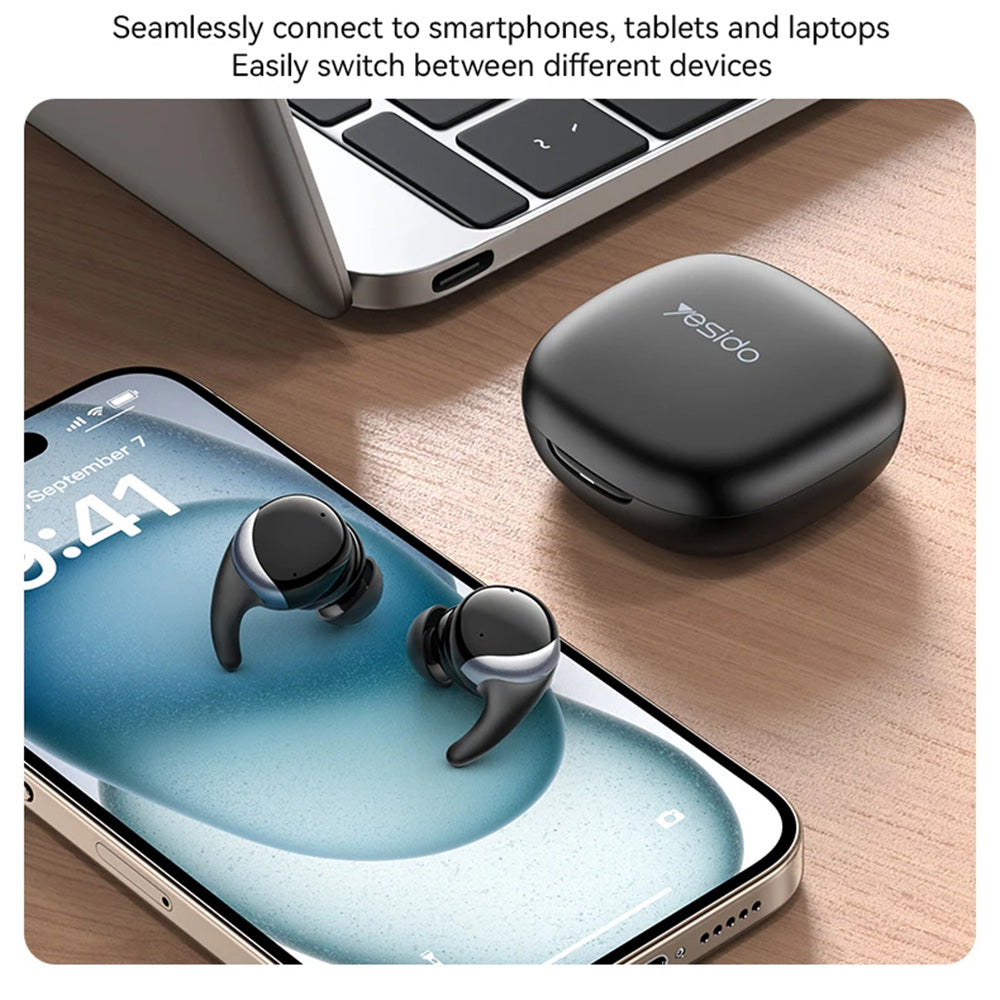 Handsfree Bluetooth Yesido TWS30, TWS, ANC, Czarny