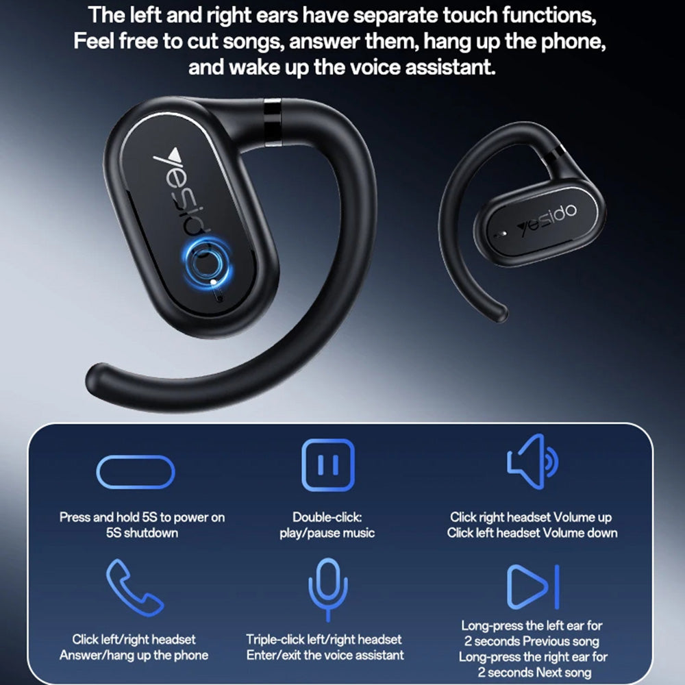 Handsfree Bluetooth Yesido YSP25, TWS, Czarny