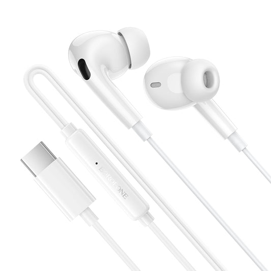Zestaw słuchawkowy USB-C Borofone BM100 Pro Fuente, biały