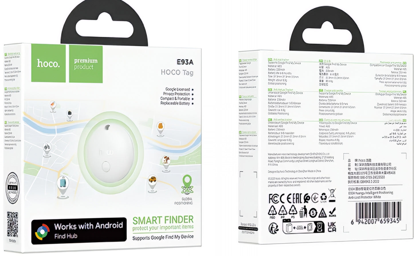 HOCO SmartTag E93A dla serii Android, Biały