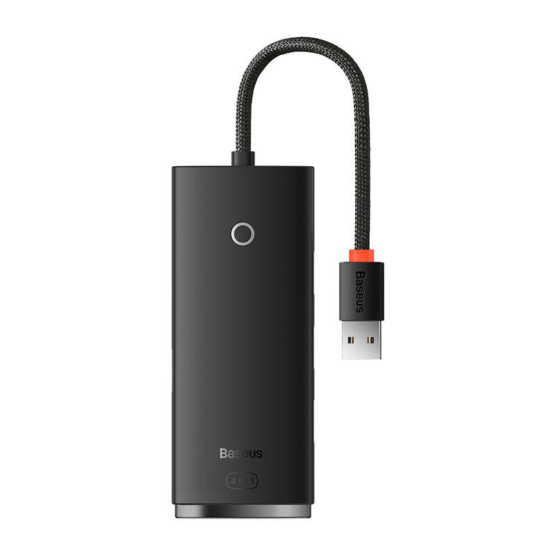 Koncentrator USB Baseus Lite, 4 x USB-A 3.0 - 1 x USB-C, 0,25 m, czarny WKQXX030001