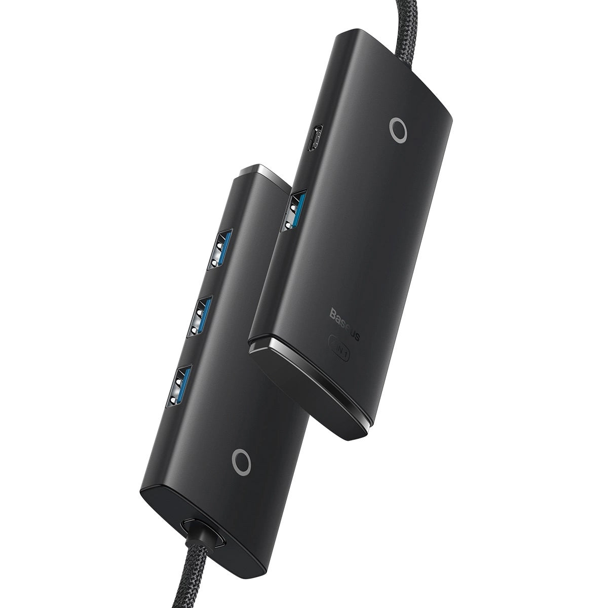 Hub USB Baseus Lite, 4 x USB-A 3.0 - 1 x USB-C, 2m, Czarny WKQX030201