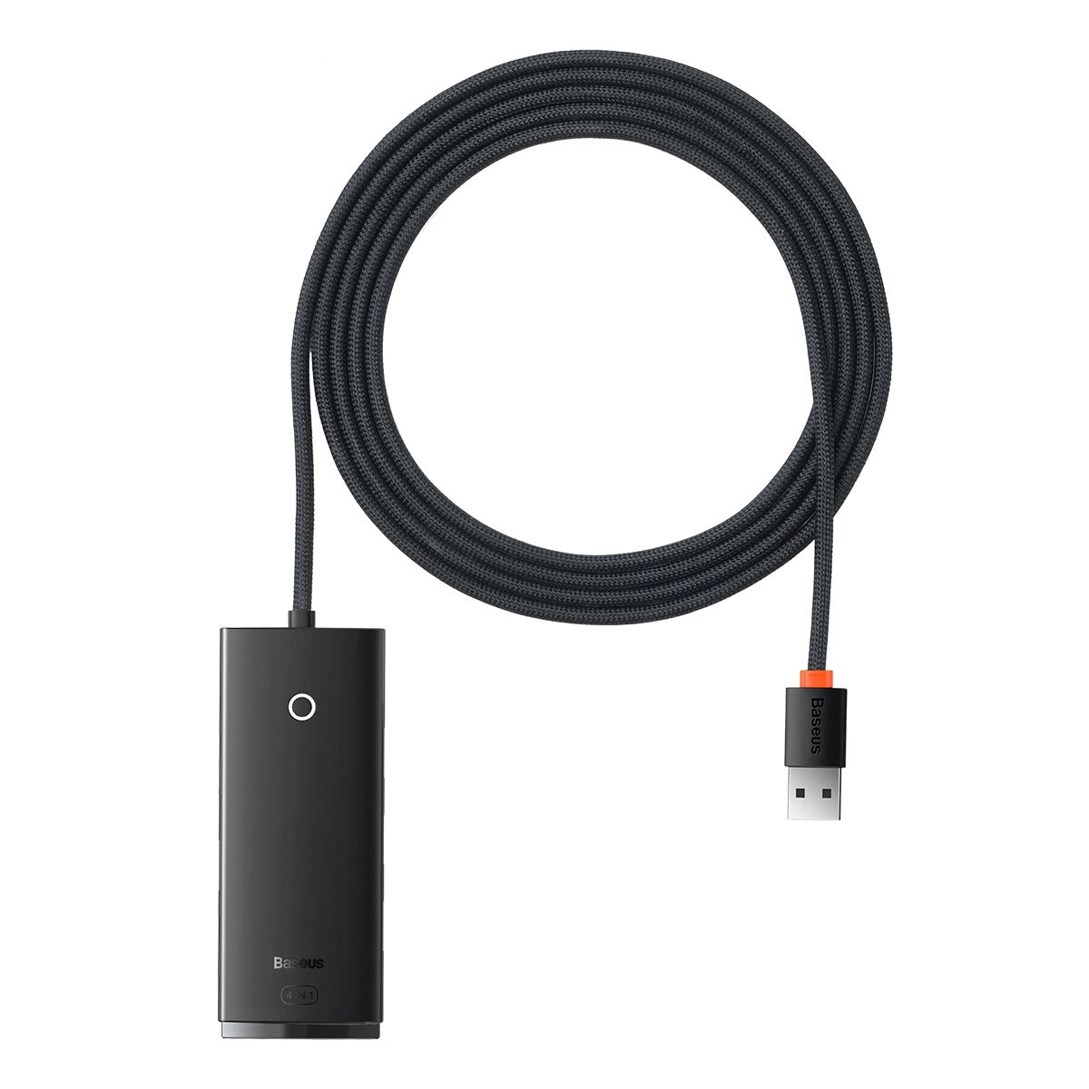Hub USB Baseus Lite, 4 x USB-A 3.0 - 1 x USB-C, 2m, Czarny WKQX030201